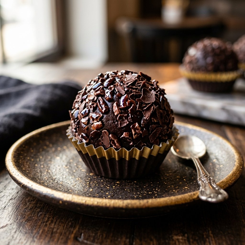 Brigadeiro com Meio Morango